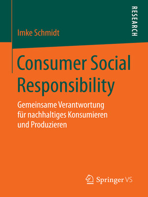 cover image of Consumer Social Responsibility